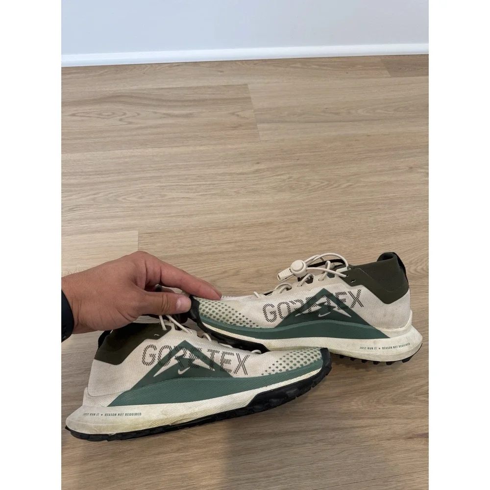Nike React Pegasus Trail 4 Gore-Tex Low Top Running White Olive Green Men Size 7